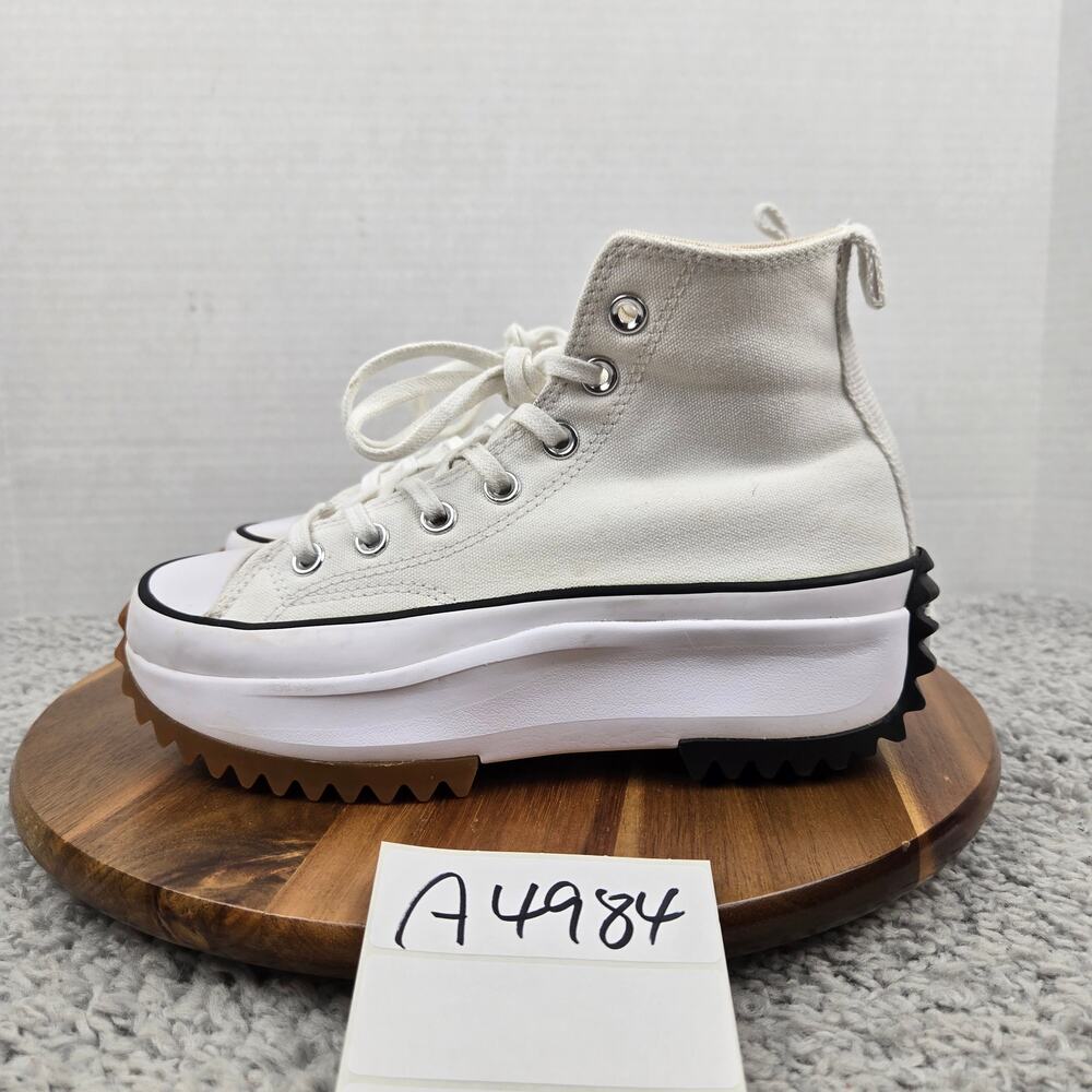 Converse Womens 7 Chuck Taylor Run Star Hike Hi White Black Y2K Daily Sneaker